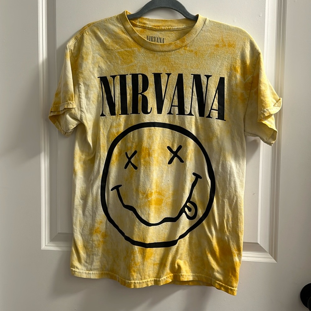 Nirvana Graphic Tee, Yellow Tie-Dye, Medium